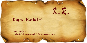 Kopa Rudolf névjegykártya
